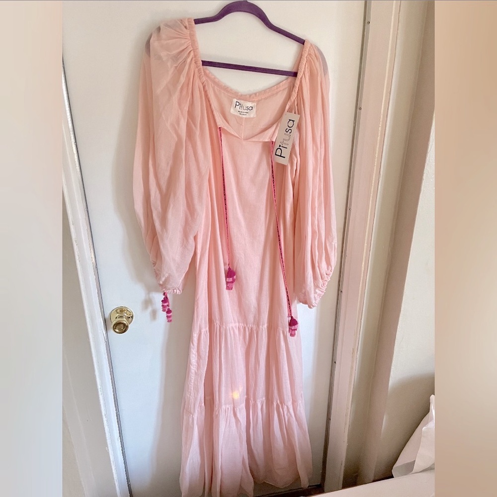 New with tags - light pink Pitusa Dress. Never worn. One size. Can fit S-L